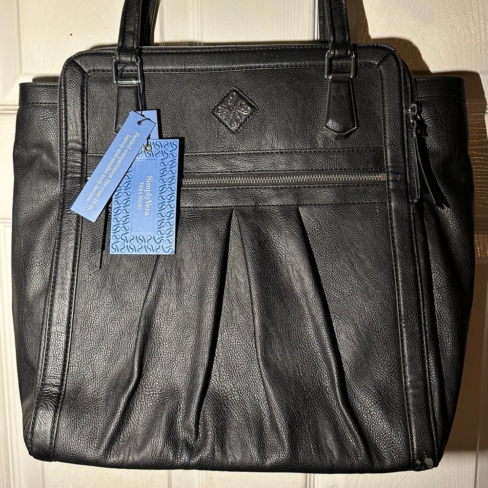 New Simply Vera Wang Tote Bag Handbag Purse - Black